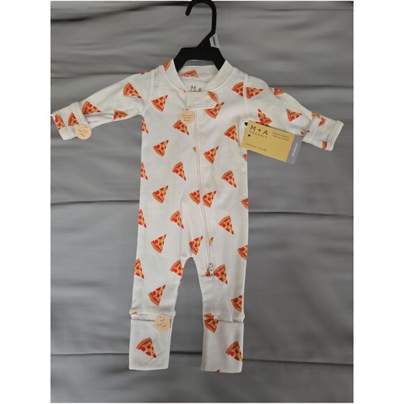 NWT Infant Pizza Slices-Themed Coveralls Size Newborn / M+A by Monica + Andy - Picture 1 of 5